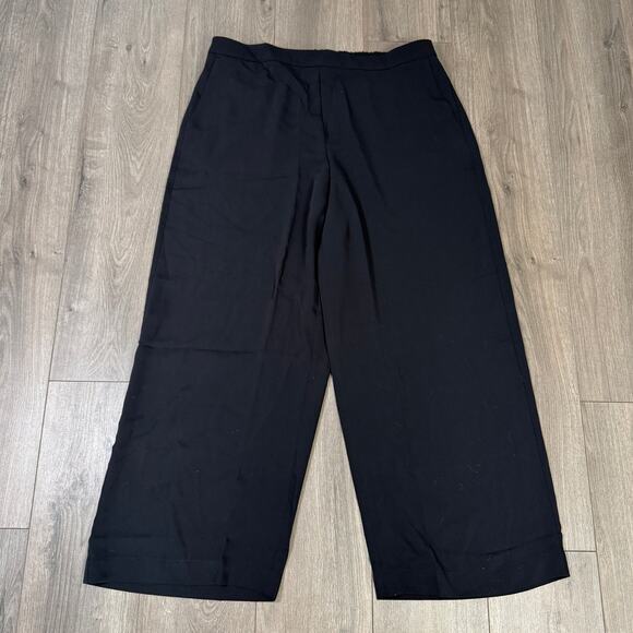 Madewell Pull-On Straight Pants WMNS XXL Black Crepe Drapey Straight Leg Stretch - Picture 4 of 8